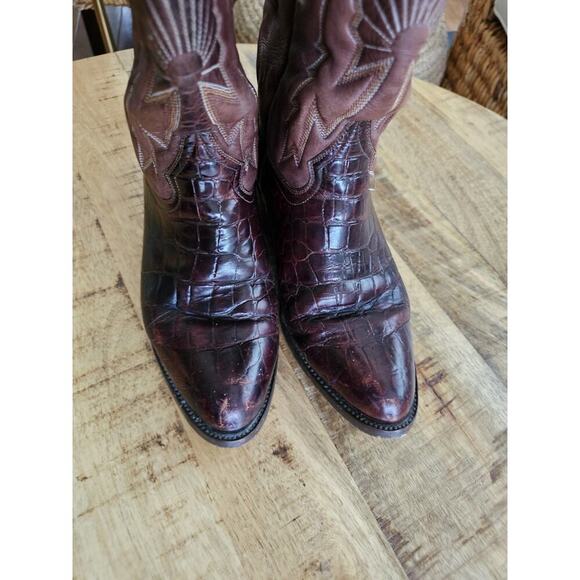 Rudel Rodgers Boots Men's Size 5.5 E Embossed Alligator Western Cowboy - Picture 2 of 16